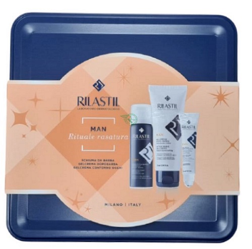 RILASTIL COFANETTO MAN 1 RILASTIL MAN GEL CREMA DOPOBARBA 75ML + 1 RILASTIL MAN SCHIUMA DA BARBA 200 ML
